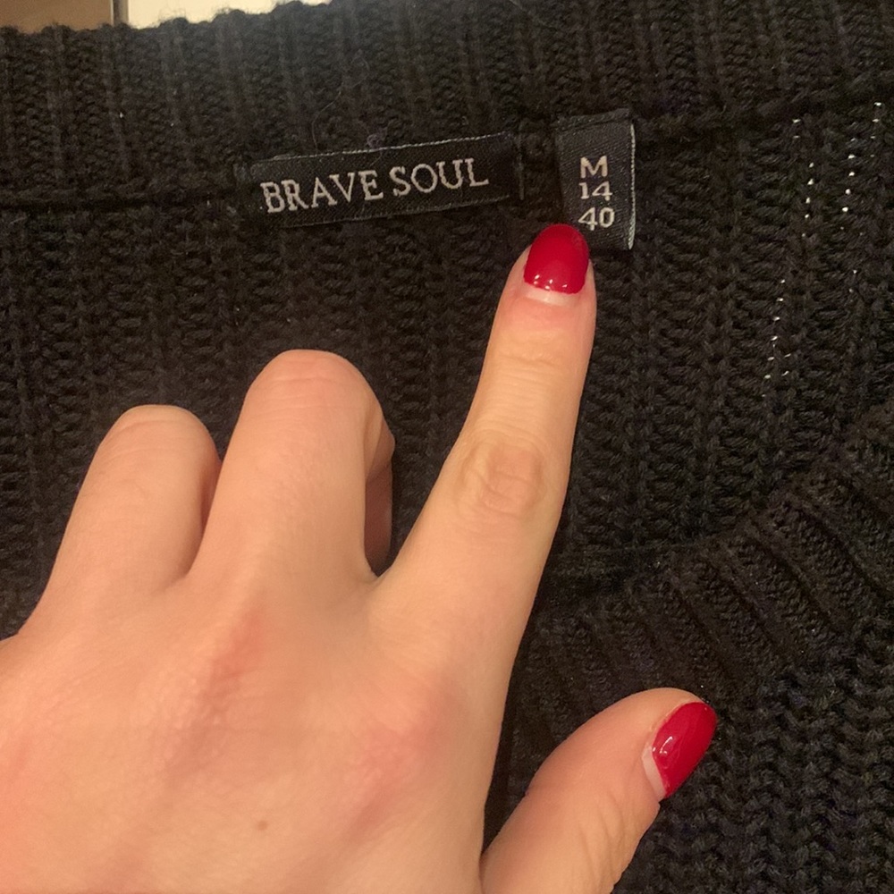 Brave Soul black Sweater with Eyelets - Picture 6 of 10
